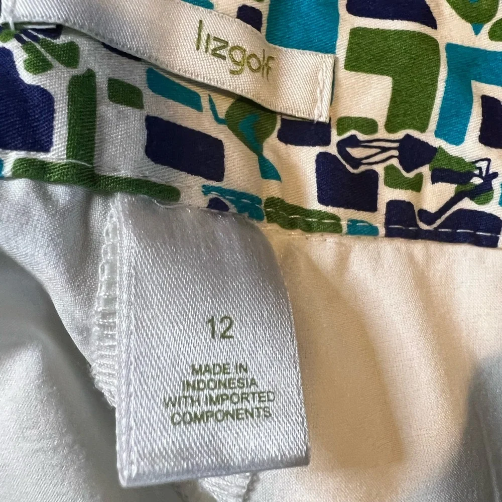 Liz Golf Midcentury Palm Sprigs Print Claiborne Skort/Skirt Size 12 - Picture 9 of 10